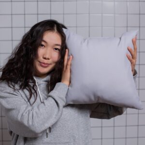 Huzi infinity pillow home travel soft neck scarf support sleep grey featured